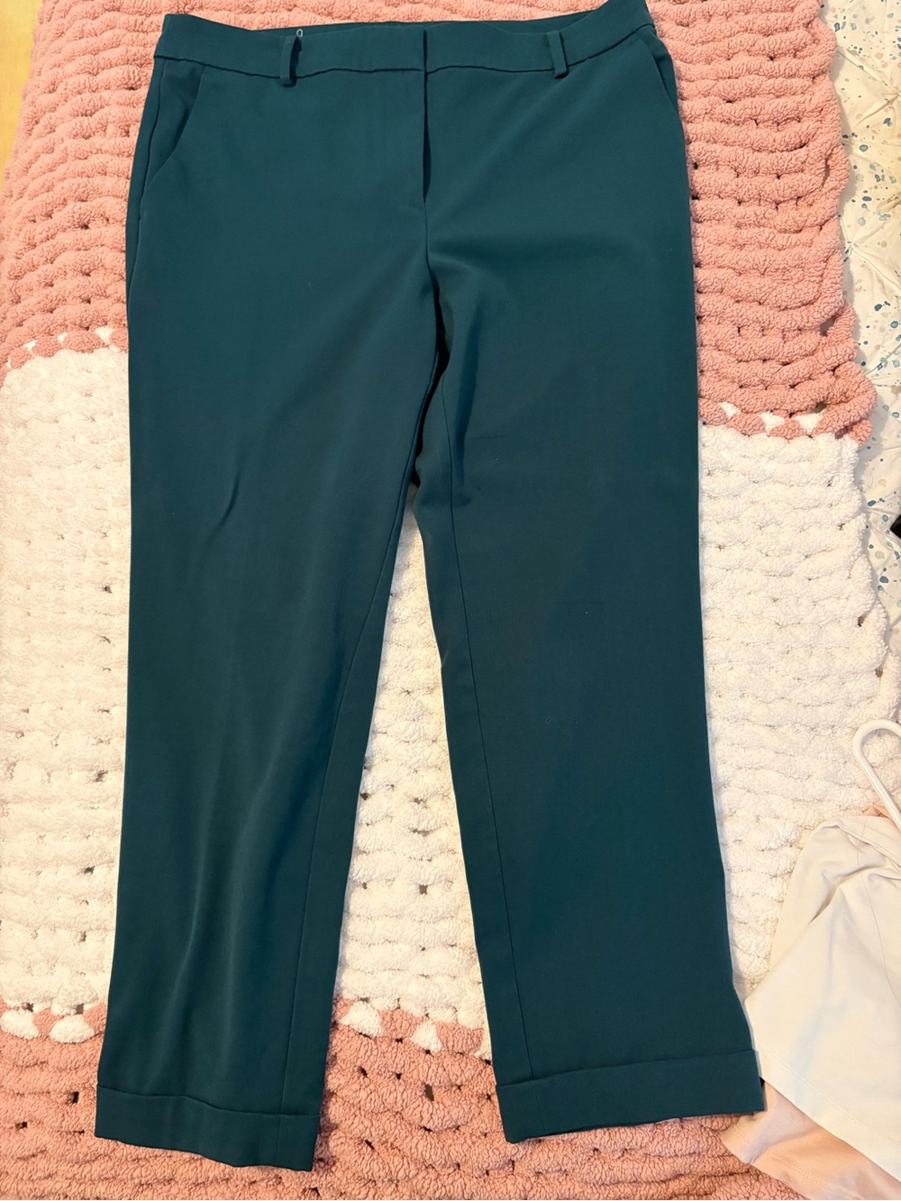 LOFT Women Teal Straight-Leg Dress Pants